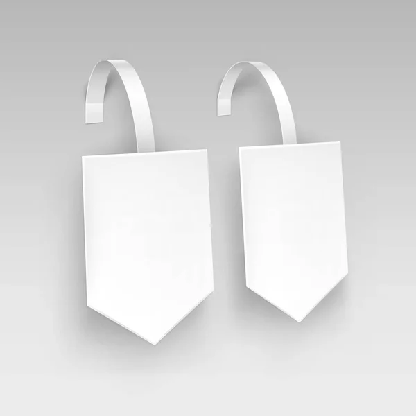 Vector blanco blanco cuadrado Flecha Papper plástico publicidad precio Wobbler aislado sobre fondo — Vector de stock