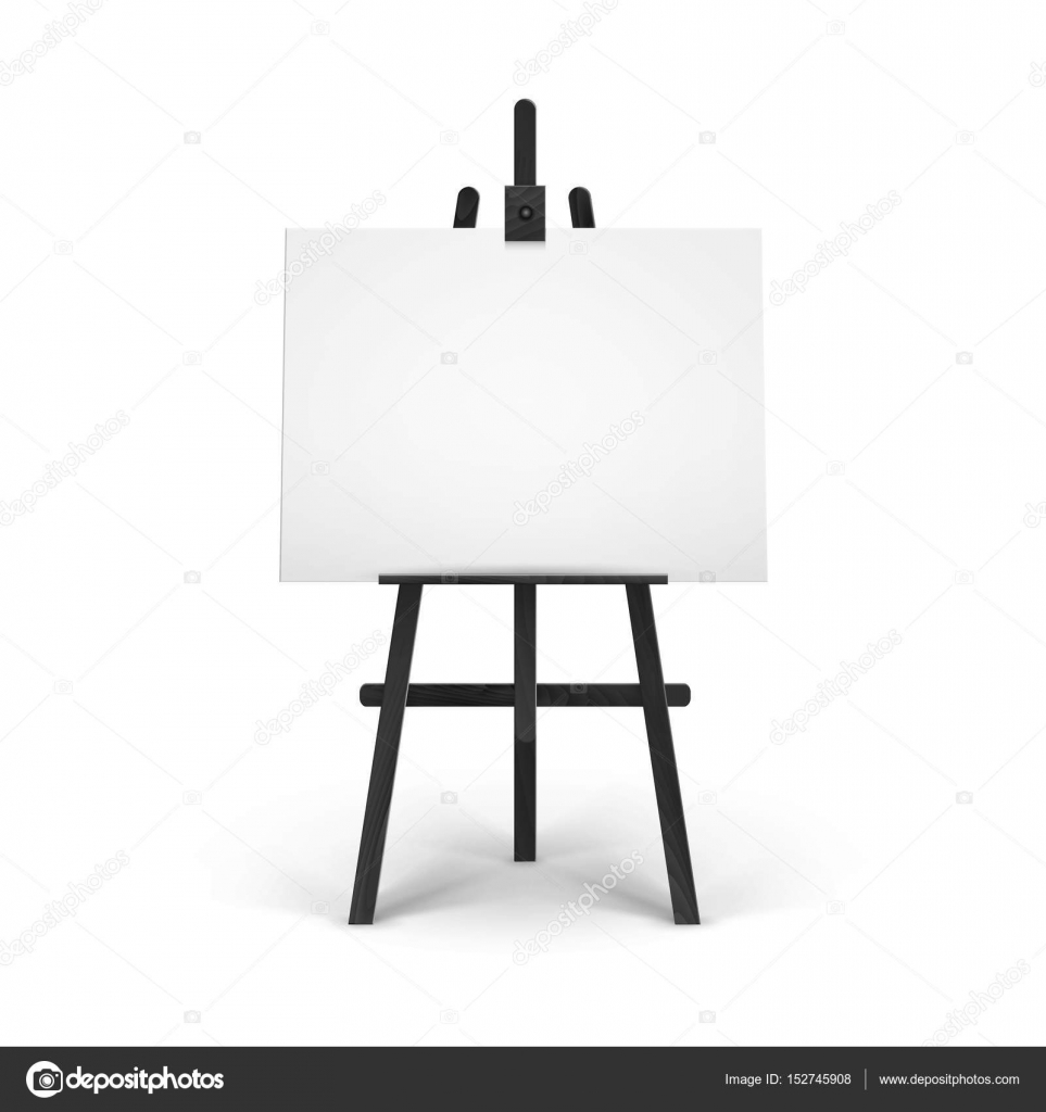 Vector Wooden Black Easel with Mock Up Empty Blank Horizontal Canvas  Isolated on Background Stock Vector by ©Zonda 152745908