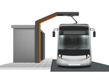 Şarj üzerinde elektrikli otobüs