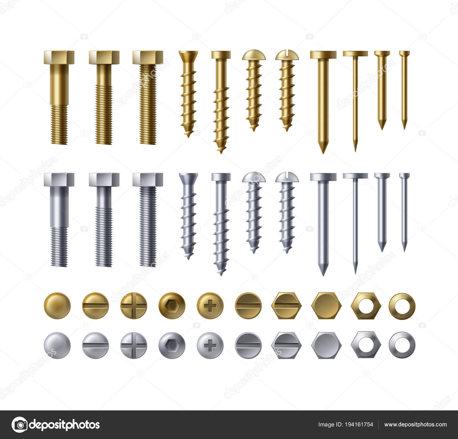 Set of fastener — Stock Vector © Zonda 194161754