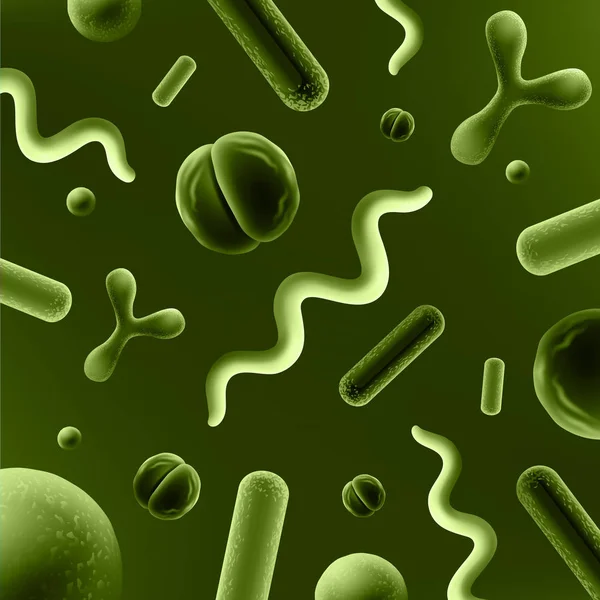 Sel bakteri yang berbeda - Stok Vektor