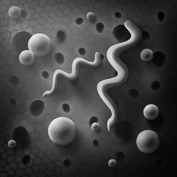 Bakterier på ytan — Stock vektor