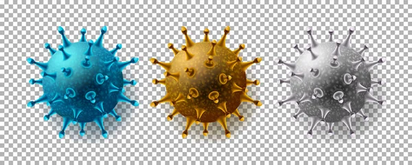 Coronavirus isolerad vektor realistisk uppsättning med transparent bakgrund Vektorgrafik