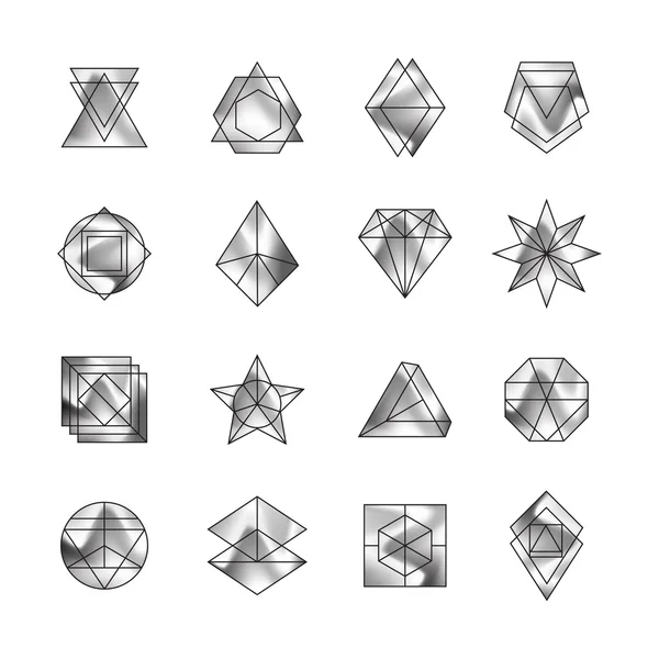 Retro memphis holografische pictogram, logo ontwerp — Stockvector