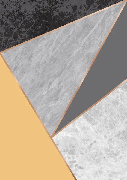 Design de cartaz geométrico moderno mínimo com textura de mármore — Fotografia de Stock