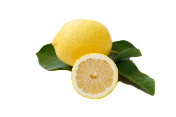 Citrons bio frais isolés sur fond blanc — Photo
