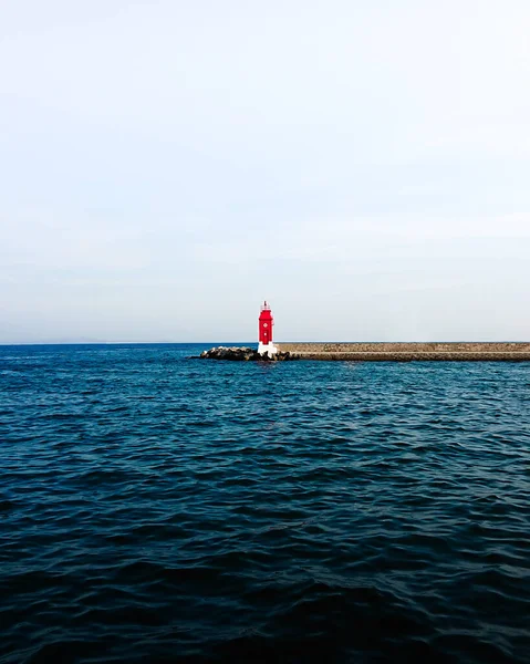 Vuurtoren Prachtige Zeegezicht Krk Kroatië Rechtenvrije Stockafbeeldingen