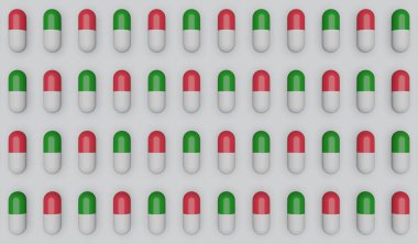 İlaç dizisi - kırmızı ve yeşil desenli - ilaç, cgi görüntüleme