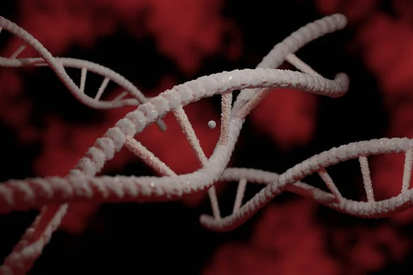 3D illustration of human DNA or deoxyribonucleic acid helix