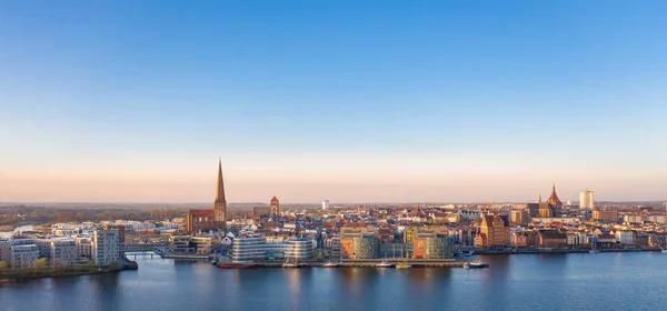 Vista Aérea Rostock Vista Sobre Río Warnow — Foto de Stock