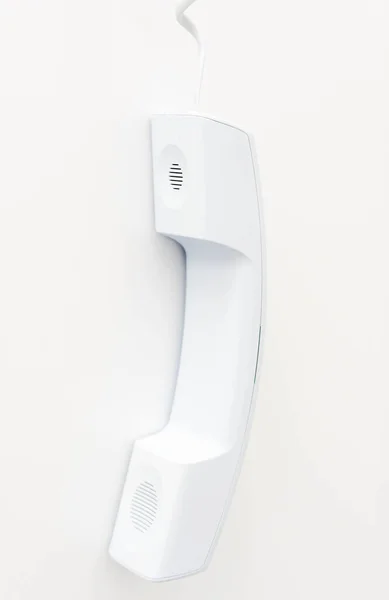 White Telephone Receiver White Background — Stock Photo, Image