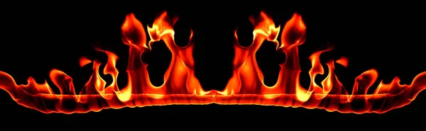 Fuego llamas en abstracto arte negro fondo —  Fotos de Stock