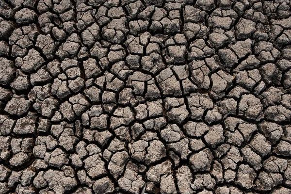 Terreno agrietado y seco en zonas áridas paisaje, Crisis de sequía — Foto de Stock