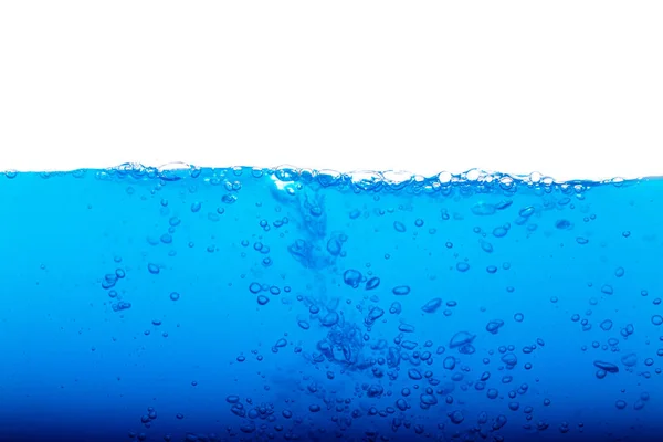 Level water and air bubbles over white background — Stock Photo, Image