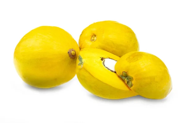 Fruta Ovo Canistel Fundo Branco Nome Científico Pouteria Campechiana — Fotografia de Stock