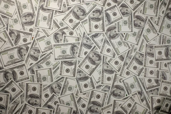 Csoport Pénz Verem 100 Usa Dollár Bankjegyek Sok Háttér Textúra — Stock Fotó