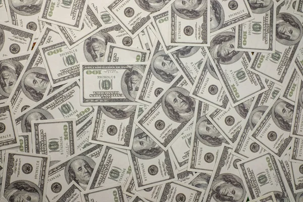 Группа Денег Стек 100 Долларов Сша Банкноты Много Фоновой Текстуры — стоковое фото