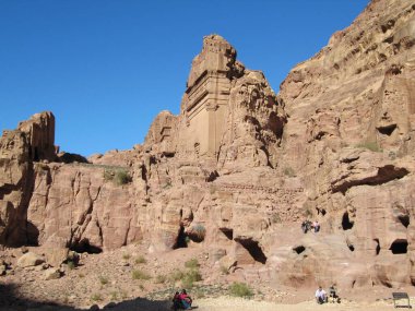 Ürdün 'ün başkenti Petra' daki antik kentin mağaralarının manzarası. Ürdün, Petra - 26 Aralık 2009.