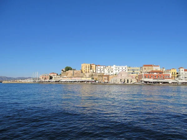 Starý benátský přístav v Chanii. Kréta, Řecko — Stock fotografie