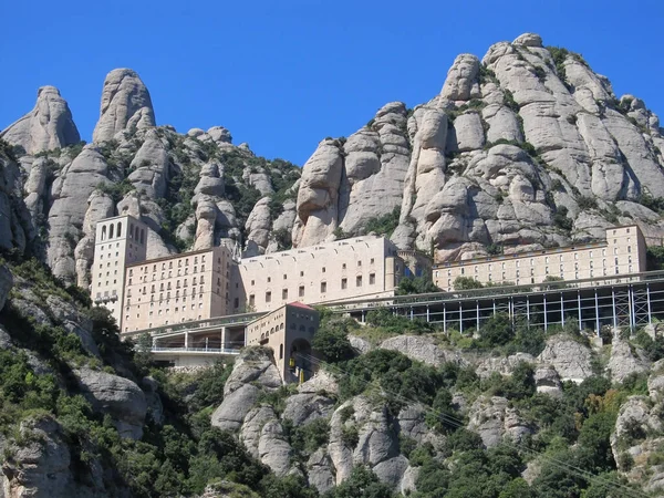 Barcelona España Monasterio Montserrat Santa Maria Montserrat Una Abadía Benedictina —  Fotos de Stock