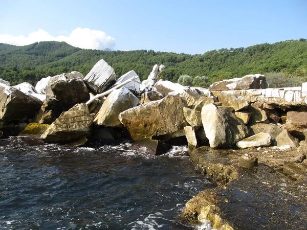 Мармурові Блоки Тасосі Греція Літній Краєвид — стокове фото