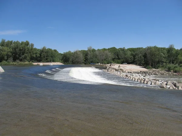 Presa Desbordamiento Gran Río Irgiz — Foto de Stock