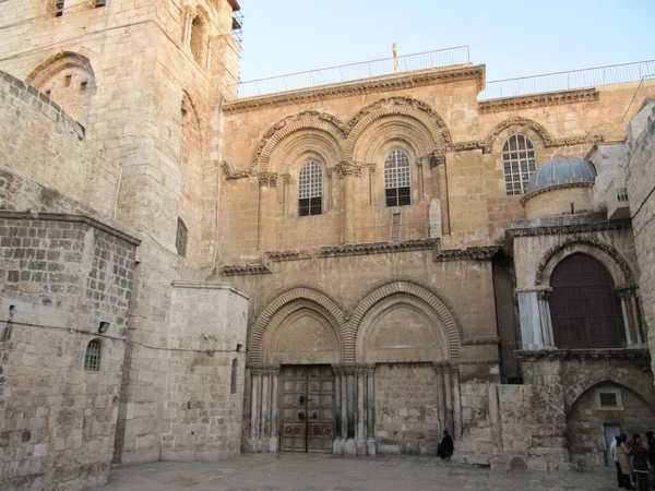 View Main Entrance Church Holy Sepulchre Old City Jerusalem Spring — Stock Photo, Image