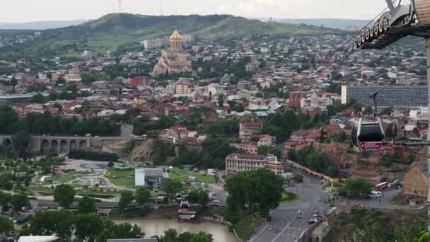 Gruzja Tbilisi Czerwiec 2019 Panorama Tbilisi Stare Miasto Nowy Letni — Wideo stockowe