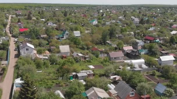 Saratov Şehrinin Varoşlarındaki Tatil Köyü Bahar Havadan Görünüm — Stok video