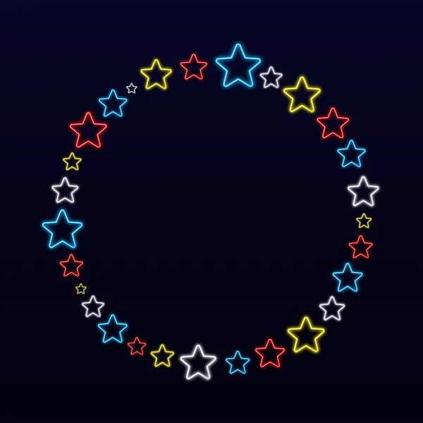 光沢のあるカラフルなネオンの星 — ストック写真