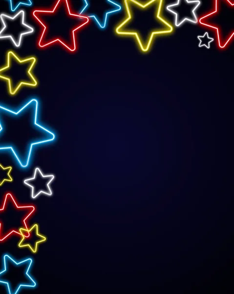 Shiny colorful neon stars — Stock Photo, Image