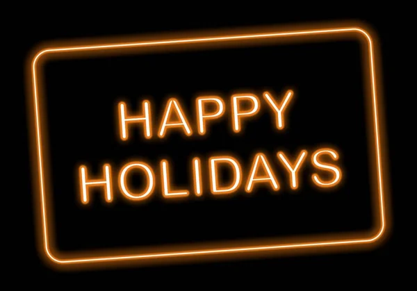 Happy Holidays neon styl — Zdjęcie stockowe