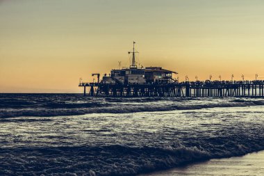 Santa Monica, Los Angeles, Kaliforniya, ABD - 22 Temmuz 2019 Santa Monica İskelesi