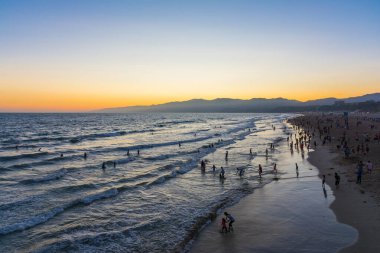 Santa Monica, Los Angeles, Kaliforniya, ABD - 22 Temmuz 2019 Santa Monica İskelesi