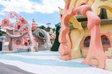 Los Angeles, Kaliforniya, ABD - 23 Temmuz 2019: Hollywood 'daki dünyaca ünlü park Universal Studios