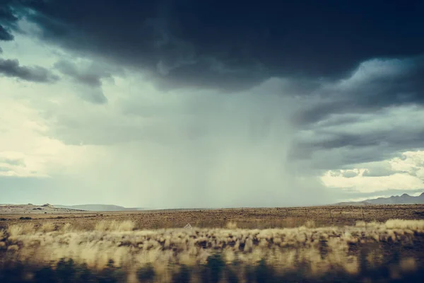 Nuvens Escuras Tempestade Trovão Através Das Planícies Arizona — Fotografia de Stock