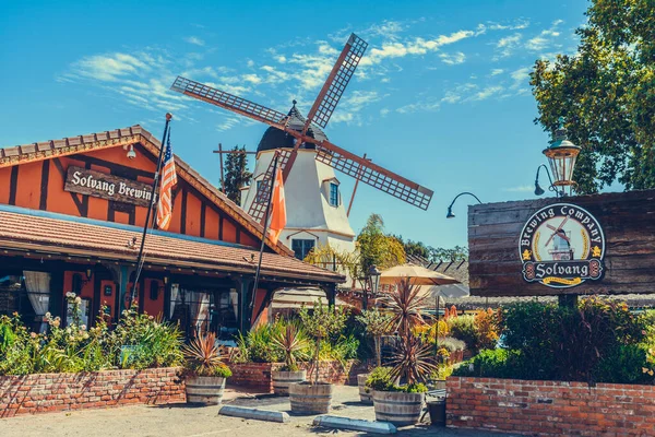 California Usa Sierpnia 2019 Solvang Brewing Company Solvang Historic Downtown — Zdjęcie stockowe