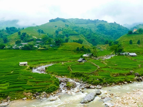 Lao Cai Brücke Bei Sapa Chapa Nördlichen Gebirge Vietnams Cai — Stockfoto