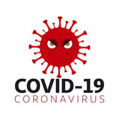 Yeni Coronavirus Covid-19 konsept tasarım logo vektör çizimi