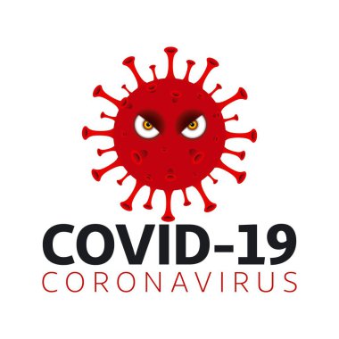 Yeni Coronavirus Covid-19 konsept tasarım logo vektör çizimi