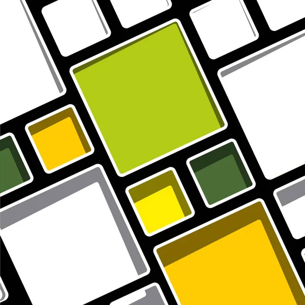 Bunte Geometrische Moderne Mondrian Stil Hintergrund Vektor Illustration — Stockvektor