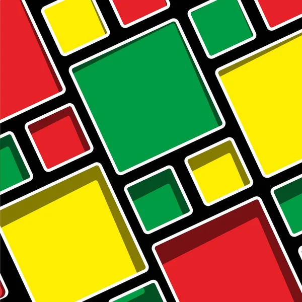 Colorato Geometrico Moderno Stile Mondrian Sfondo Vettoriale Illustrazione — Vettoriale Stock