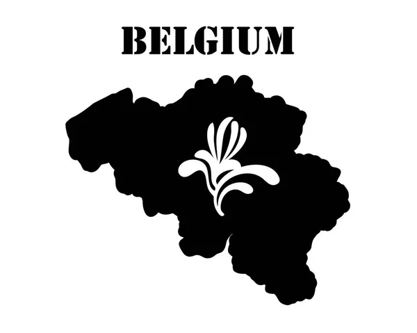 Symbol of Belgium and map — Stock Vector