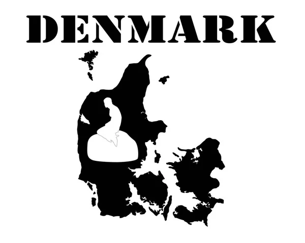 Symbol Dánska a mapa — Stockový vektor