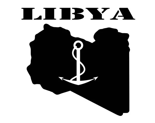 Símbolo de Libia y mapa — Vector de stock