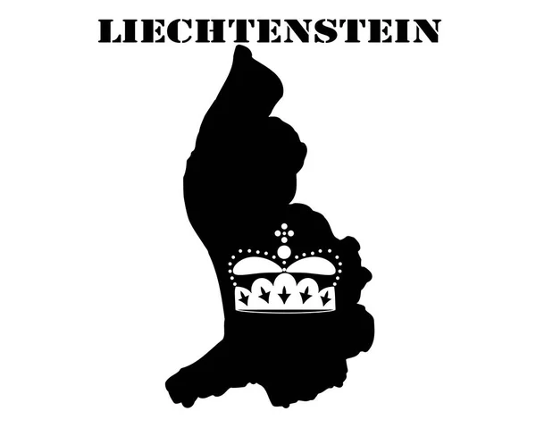 Symbol Lichtenštejnska a mapa — Stockový vektor