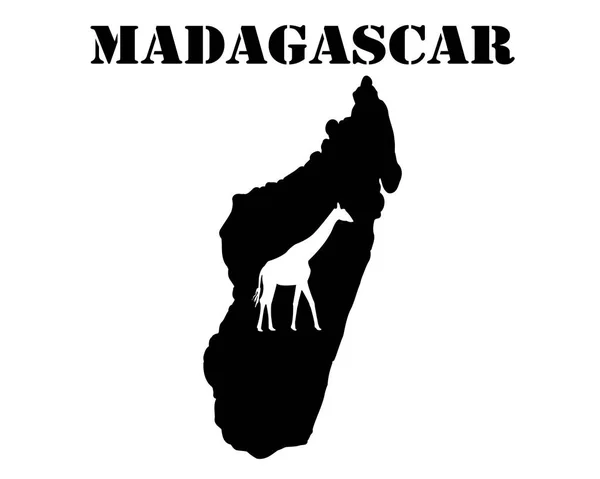 Symbol von Madagaskar und Landkarte — Stockvektor