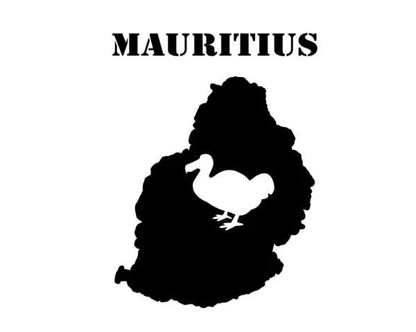 Symbol of  Mauritius and map — Stock Vector