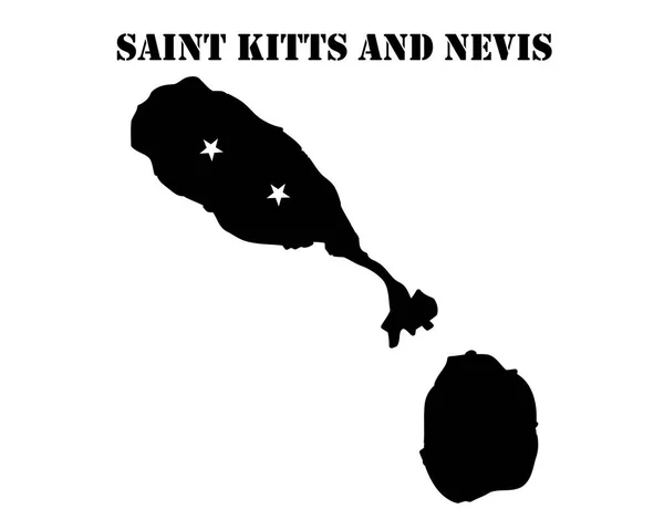 Symbol der Insel der Heiligen Kitts und Nevis und Karte — Stockvektor