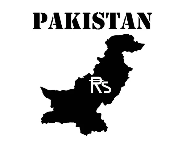Símbolo de la Isla de Pakistán y mapa — Vector de stock